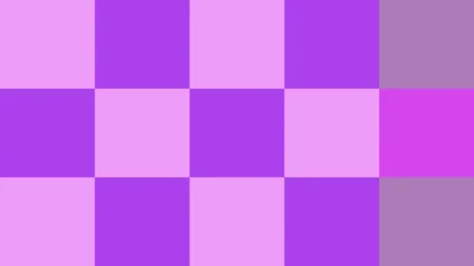 Bloques de píxeles grandes en tonos púrpura y violeta con damero, imagen still VJ para escenario de iglesia