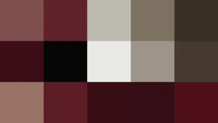 Bloques de píxeles grandes en tonos rojo y oscuro con órbitas, imagen still VJ para escenario de iglesia