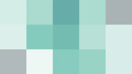 Bloques de píxeles grandes en tonos teal y oscuro con bandas partidas, imagen still VJ para escenario de iglesia