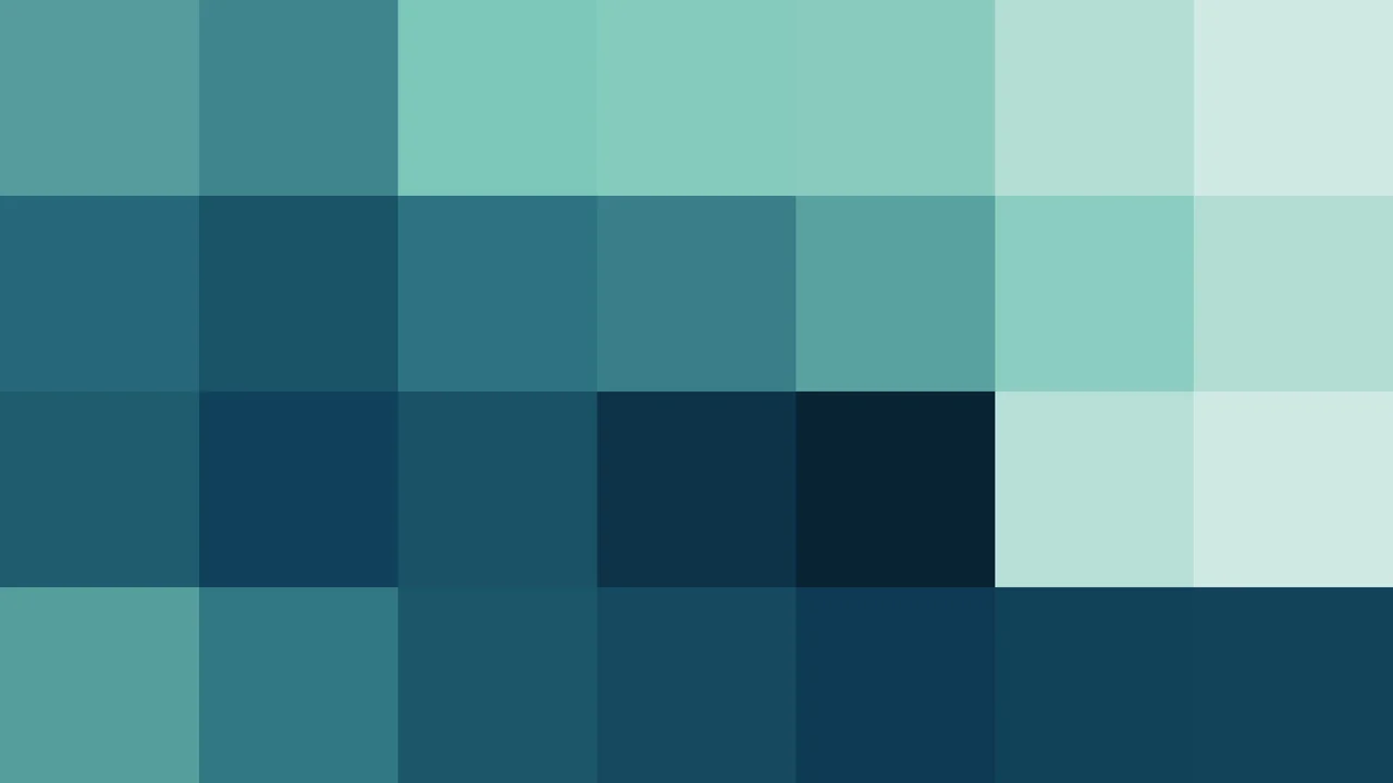 Imagen Still de Bloques Grandes de Píxeles Teal Oscuro y Teal en Órbitas | Fondo JPG 4K