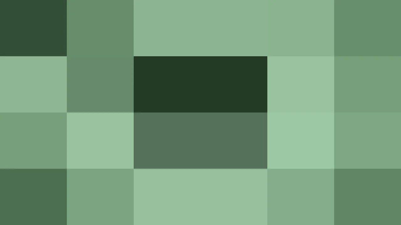 Imagen Still de Bloques Grandes de Píxeles Verde Bosque y Verde Salvia en Ondas Concéntricas | Fondo JPG 4K