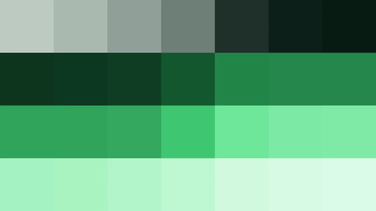 Imagen Still de Bloques Grandes de Píxeles Verde Menta y Verde en Barrido Vertical | Fondo JPG 4K