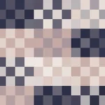 Mosaico de píxeles en tonos añil y rosa, imagen still VJ para escenario de iglesia