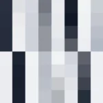 Mosaico de píxeles en tonos azul y cobalto, imagen still VJ para escenario de iglesia