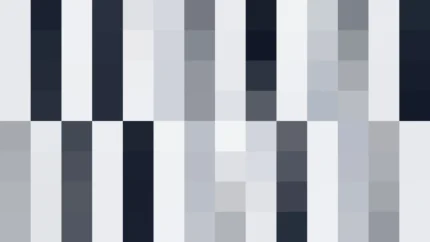 Mosaico de píxeles en tonos azul y cobalto, imagen still VJ para escenario de iglesia
