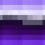 Mosaico de píxeles en tonos azul y violeta con barrido vertical, imagen still VJ para escenario de iglesia