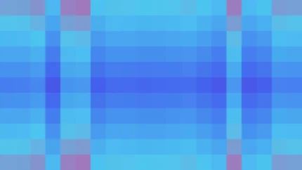 Mosaico de píxeles en tonos magenta y violeta con bandas partidas, imagen still VJ para escenario de iglesia