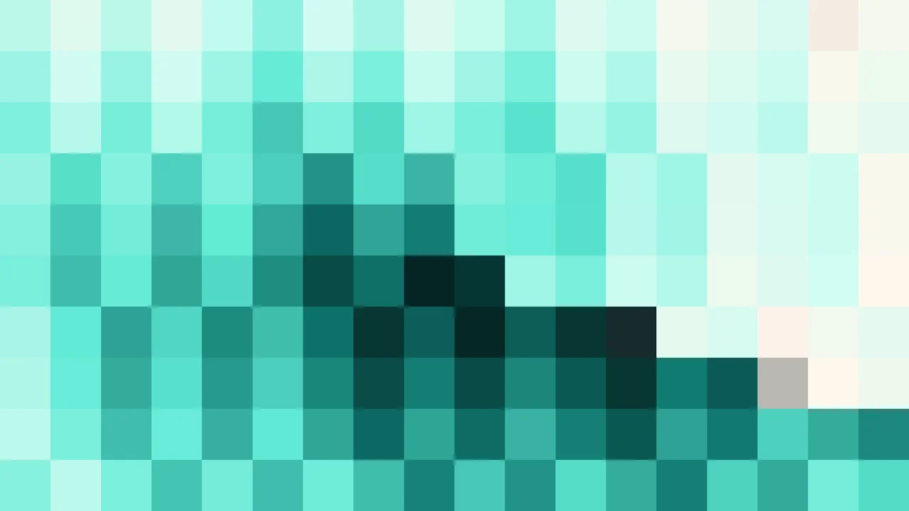 Imagen Still de Mosaico de Píxeles Turquesa en Órbitas | Fondo JPG 4K