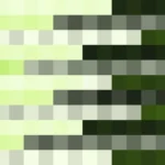 Mosaico de píxeles en tonos verde y oliva con barrido diagonal, imagen still VJ para escenario de iglesia