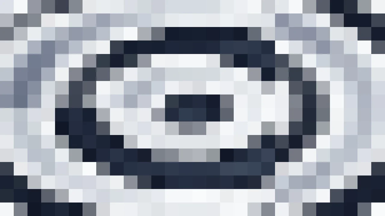 Imagen Still de Mosaico Denso de Píxeles Azul Marino y Azul Cielo en Efecto Lente | Fondo JPG 4K