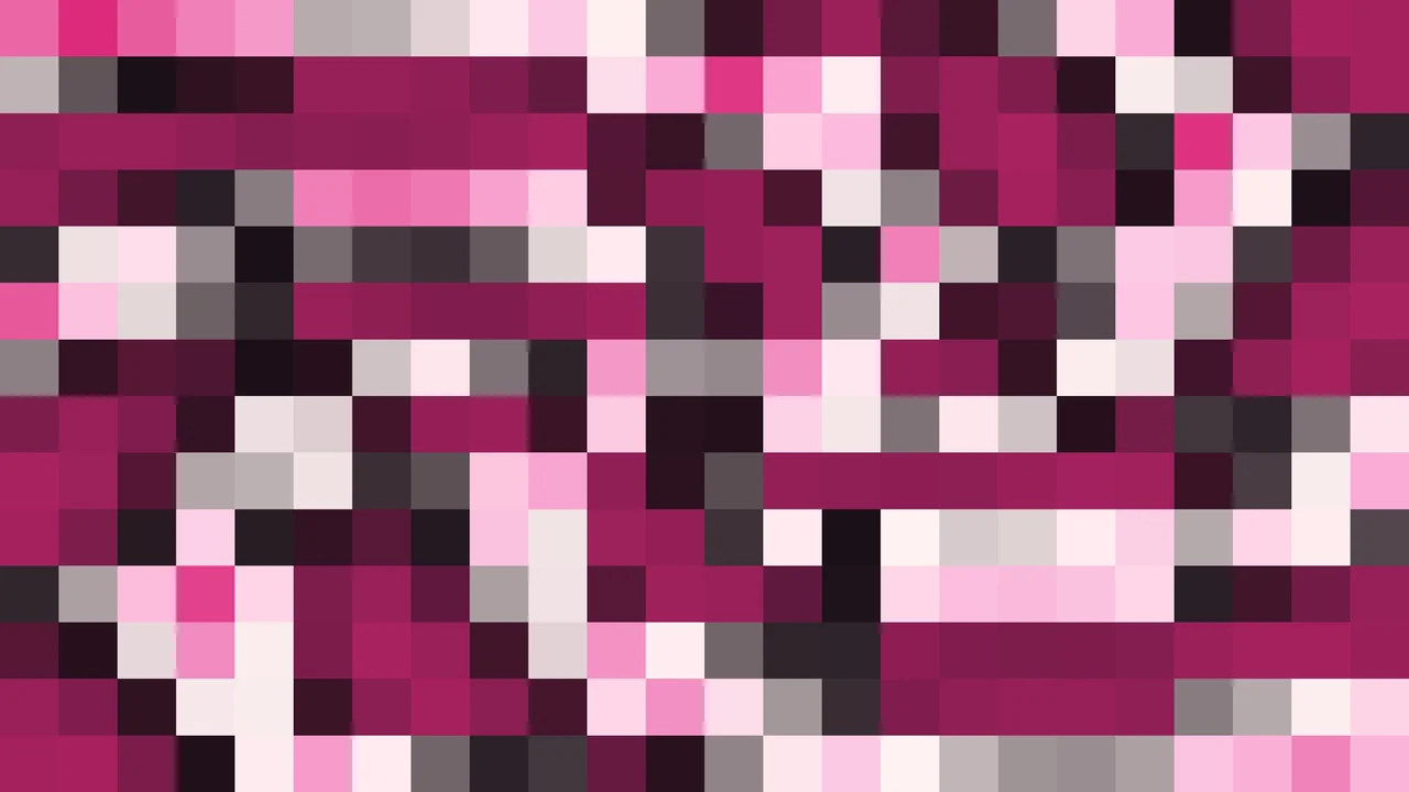 Imagen Still de Mosaico Denso de Píxeles Magenta y Magenta Oscuro en Caleidoscopio | Fondo JPG 4K