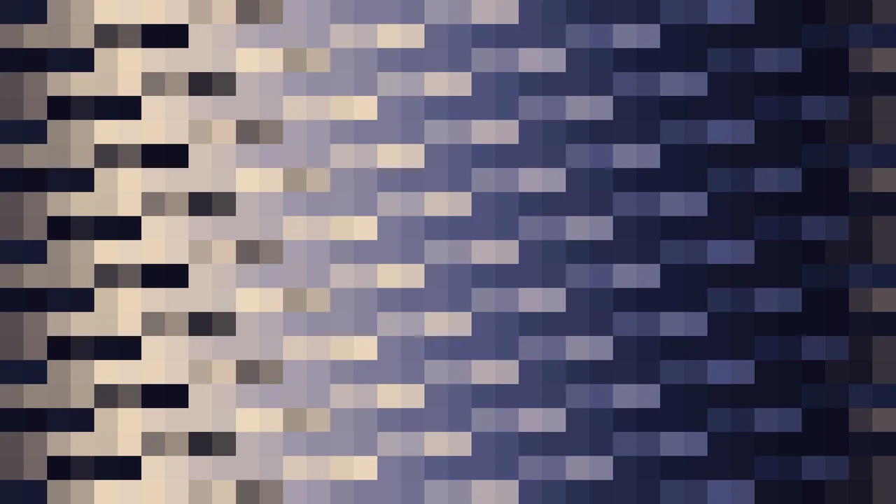 Imagen Still de Mosaico Denso de Píxeles Melocotón y Azul Marino en Columnas | Fondo JPG 4K