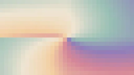 Mosaico denso de píxeles en tonos melocotón y rojo con molinete, imagen still VJ para escenario de iglesia