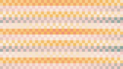 Mosaico denso de píxeles en tonos naranja y rojo, imagen still VJ para escenario de iglesia