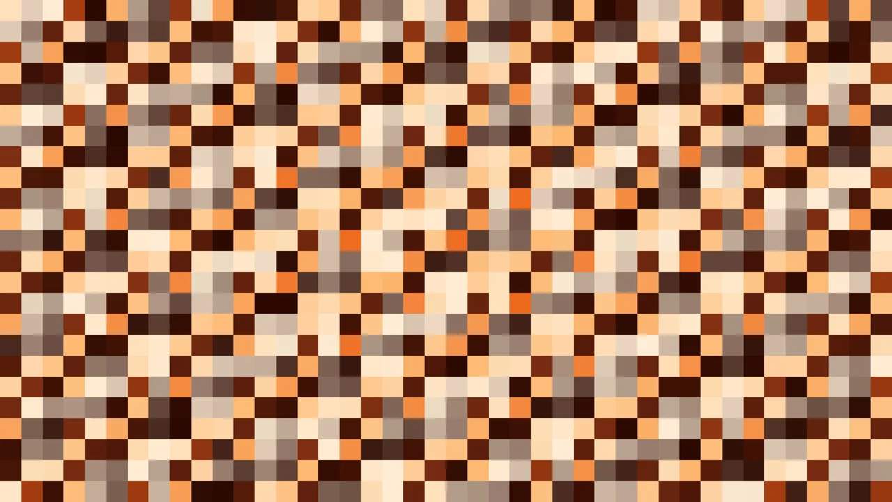 Imagen Still de Mosaico Denso de Píxeles Naranja y Terracota en Destellos | Fondo JPG 4K