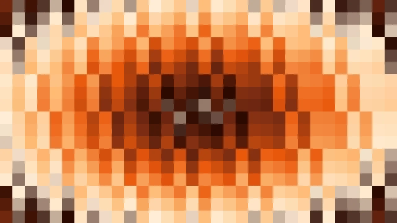 Imagen Still de Mosaico Denso de Píxeles Naranja y Terracota en Ondas Concéntricas | Fondo JPG 4K