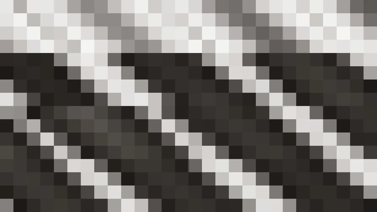 Imagen Still de Mosaico Denso de Píxeles Negro y Gris Claro en Prisma | Fondo JPG 4K