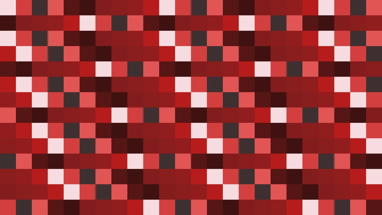 Imagen Still de Mosaico Denso de Píxeles Rojo y Rojo Oscuro en Damero | Fondo JPG 4K