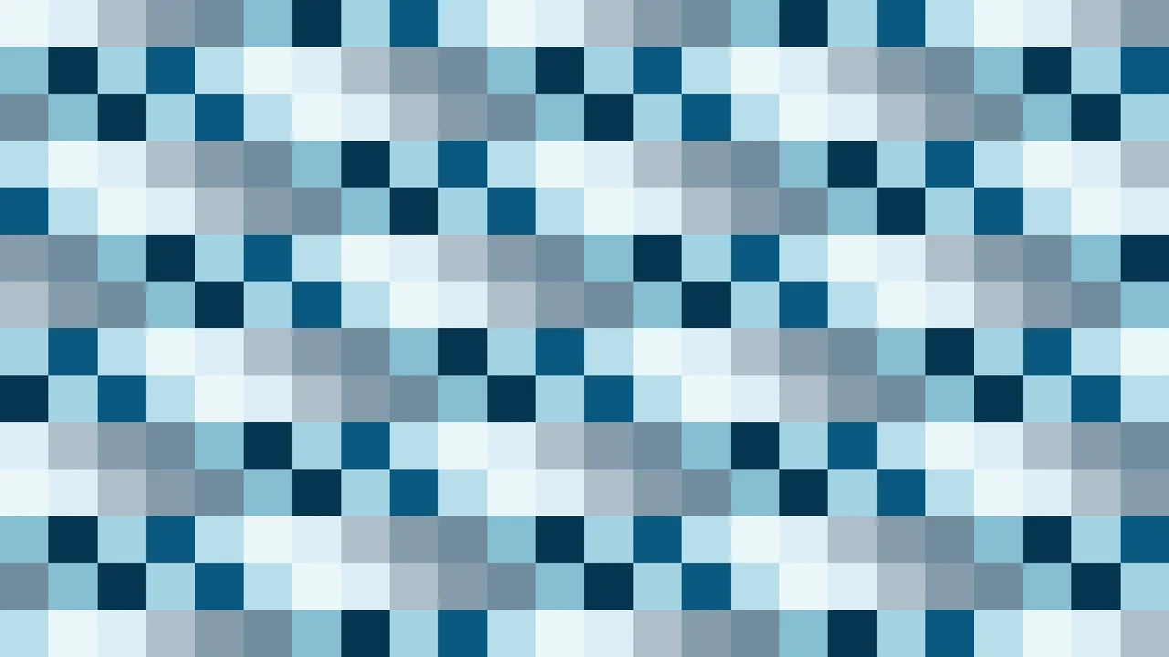 Imagen Still de Mosaico Denso de Píxeles Teal Oscuro y Celeste Pálido en Damero | Fondo JPG 4K