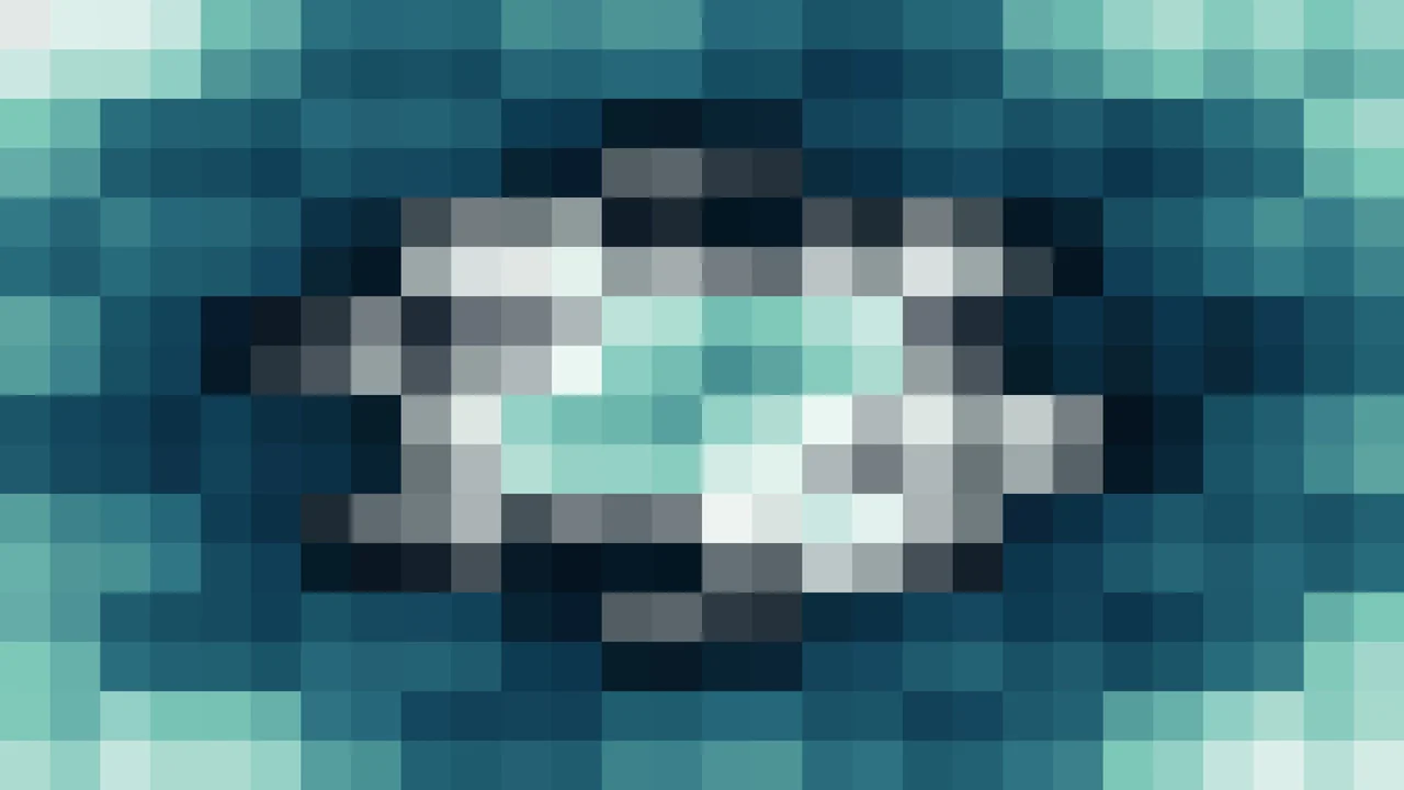 Imagen Still de Mosaico Denso de Píxeles Teal Oscuro y Teal en Ondas Concéntricas | Fondo JPG 4K