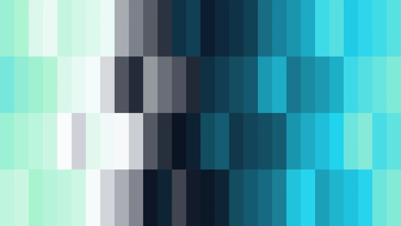 Imagen Still de Mosaico Denso de Píxeles Teal y Aguamarina Claro en Barrido Horizontal | Fondo JPG 4K