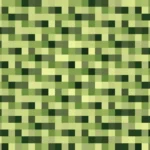 Mosaico denso de píxeles en tonos verde y lima, imagen still VJ para escenario de iglesia