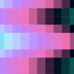 Píxeles en tonos onda y magenta, imagen still VJ para escenario de iglesia