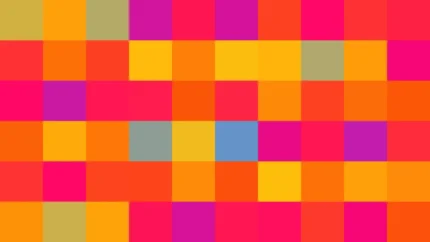 Píxeles en tonos naranja y carmesí, imagen still VJ para escenario de iglesia