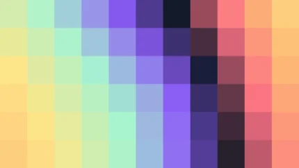 Píxeles en tonos pastel y degradado, imagen still VJ para escenario de iglesia