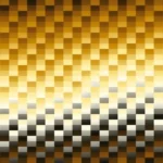 Trama de micro píxeles en tonos amarillo y terracota con bandas horizontales, imagen still VJ para escenario de iglesia