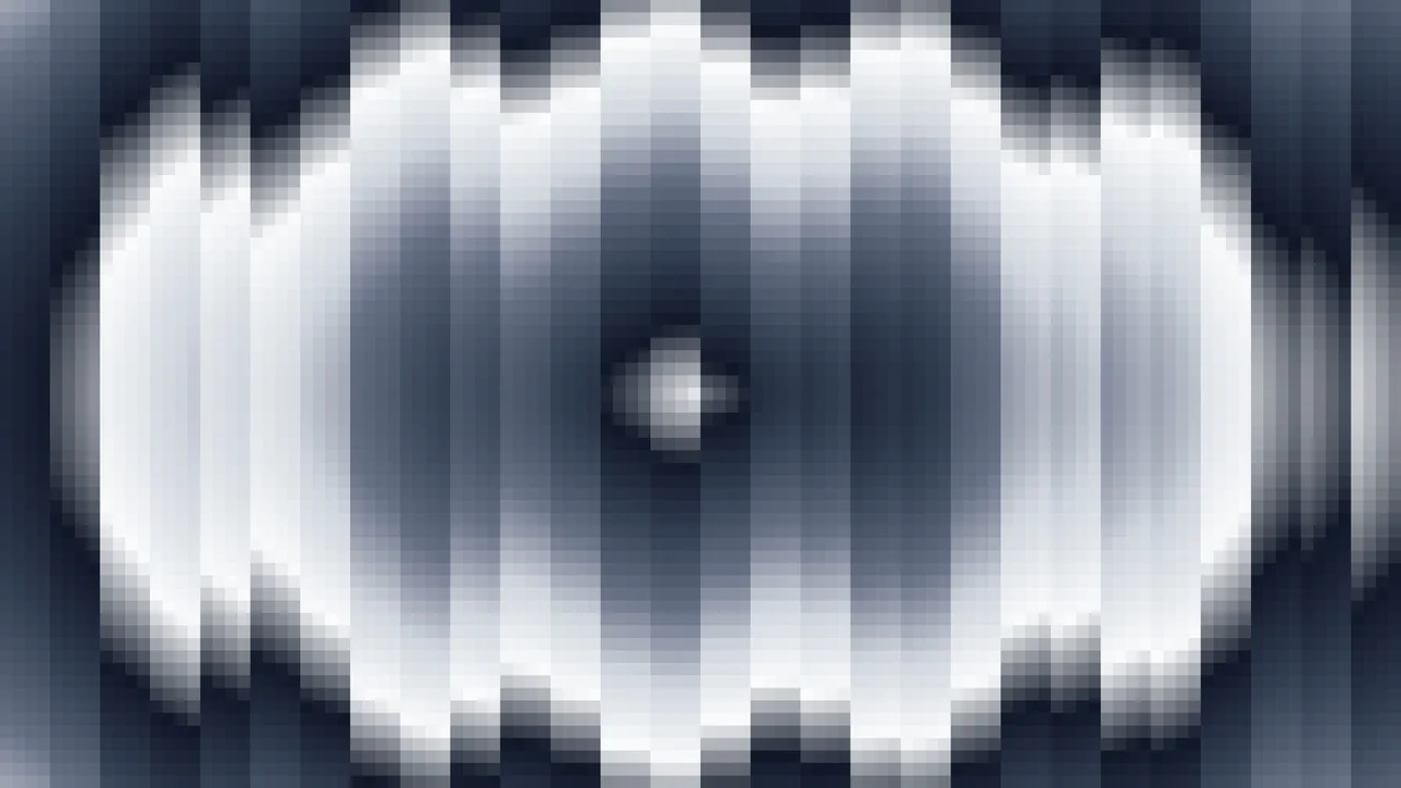 Imagen Still de Trama de Micro-Píxeles Azul Marino y Azul Cielo en Ondas Concéntricas | Fondo JPG 4K