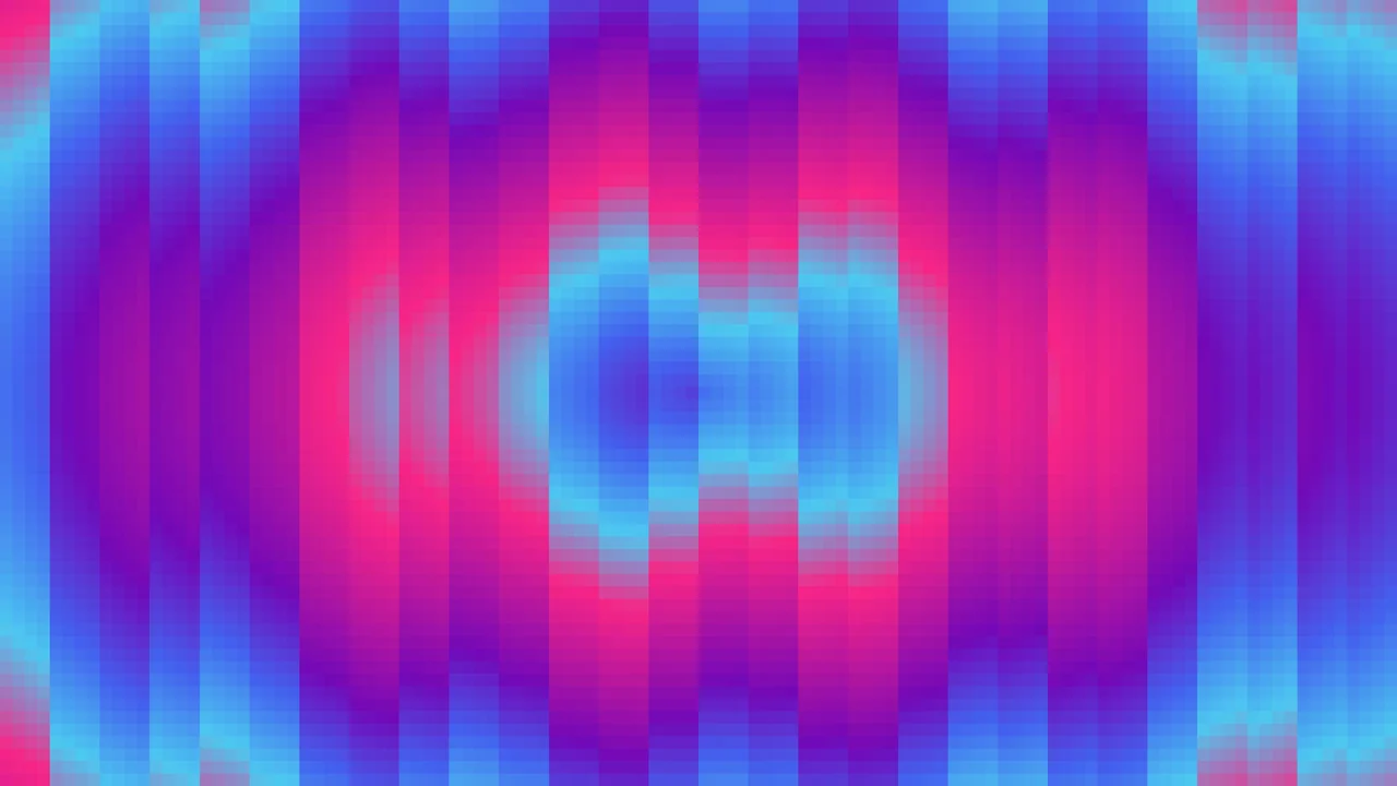 Imagen Still de Trama de Micro-Píxeles Magenta y Violeta Oscuro en Ondas Concéntricas | Fondo JPG 4K