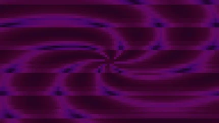 Trama de micro píxeles en tonos violeta y púrpura con caleidoscopio, imagen still VJ para escenario de iglesia