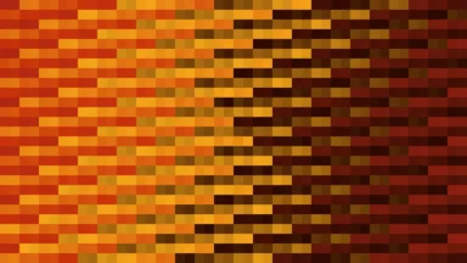 Trama fina de píxeles en tonos amarillo y rojo con barrido diagonal, imagen still VJ para escenario de iglesia