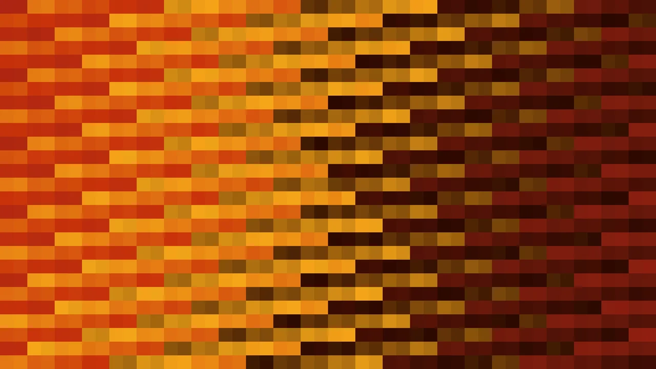 Imagen Still de Trama Fina de Píxeles Amarillo Dorado y Rojo Oscuro en Barrido Diagonal | Fondo JPG 4K
