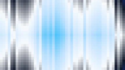 Trama fina de píxeles en tonos azul y teal con bandas partidas, imagen still VJ para escenario de iglesia