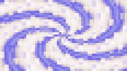 Trama fina de píxeles en tonos azul y melocotón con caleidoscopio, imagen still VJ para escenario de iglesia
