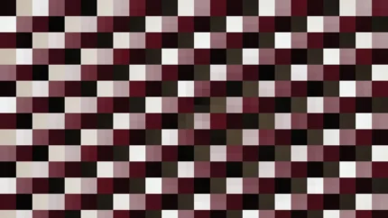 Trama fina de píxeles en tonos rojo y oscuro con mosaico parpadeante, imagen still VJ para escenario de iglesia