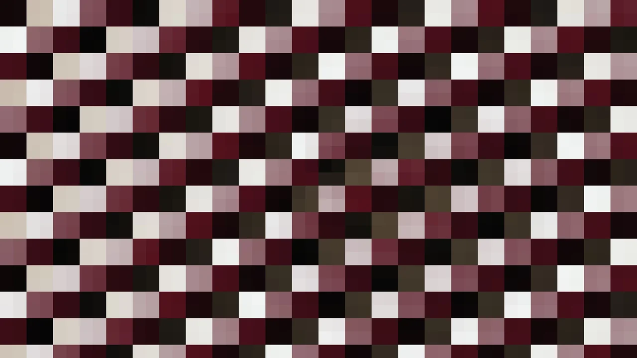 Imagen Still de Trama Fina de Píxeles Rojo Oscuro y Tostado en Mosaico Parpadeante | Fondo JPG 4K