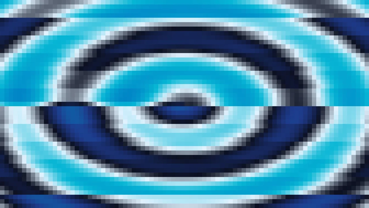 Imagen Still de Trama Fina de Píxeles Teal y Azul Marino en Efecto Lente | Fondo JPG 4K