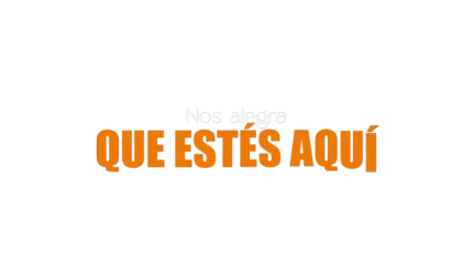 Nos alegra que estés aquí — título animado transparente para iglesias
