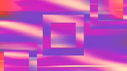 Vaporwave Velocity - Geometric Maze Still — fondo abstracto horizontal magenta, violeta
