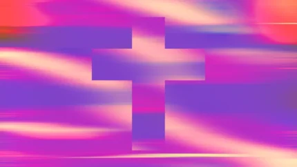 Vaporwave Velocity - Neon Cross Still — fondo abstracto horizontal magenta, violeta
