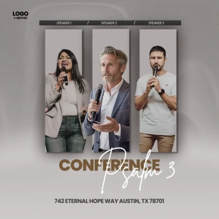 Modern Worship Conference Template | Minimalist 1:1 Social Media Style Canva — thumbnail, 1:1