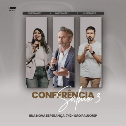 Modelo de Conferência Moderna para Adoração | Estilo Minimalista 1:1 para Redes Canva — miniatura, 1:1
