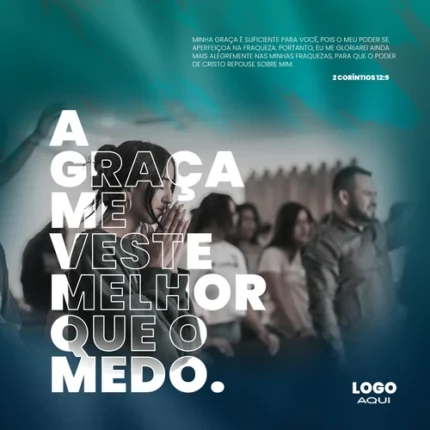 Modelo para Redes Sociais com Citação Espiritual | Design Azul 1:1 para Canva — miniatura, 1:1