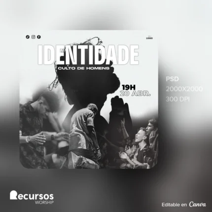 Prévia de modelo de adoração editável, 1:1