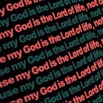 Solid Red Slack worship still image with embedded wording for church projection