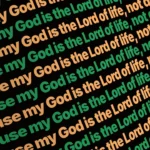 Solid Orange Slack worship still image with embedded wording for church projection