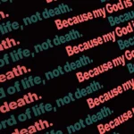 Solid Red Ticker worship still image with embedded wording for church projection
